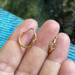 Pink CZ Hoop Earrings -  14k Gold - Vintage