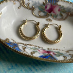 Swirling Hoop Earrings - 14k Gold - Vintage