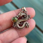 Opal Dragon Pendant - Sterling Silver - Vintage