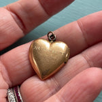 Engraved Heart - Gold Filled-  Vintage Locket