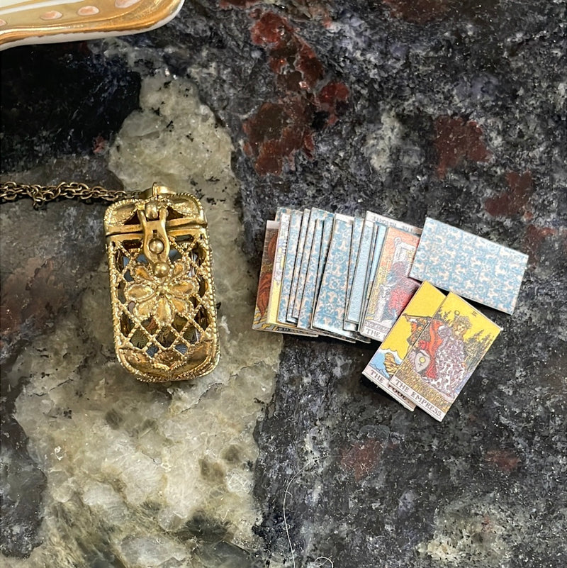 Tarot Deck Necklace - Brass - Modern