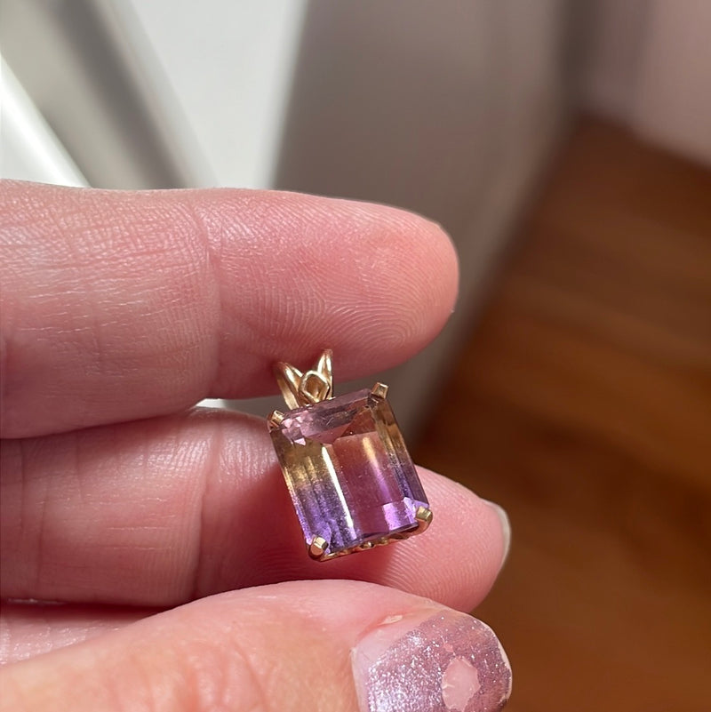 Ametrine Pendant - 10k Gold - Vintage