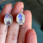 Moonstone Earrings - Sterling Silver - Vintage