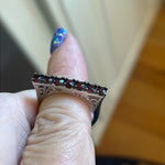 Garnet Ring - Sterling Silver - Vintage