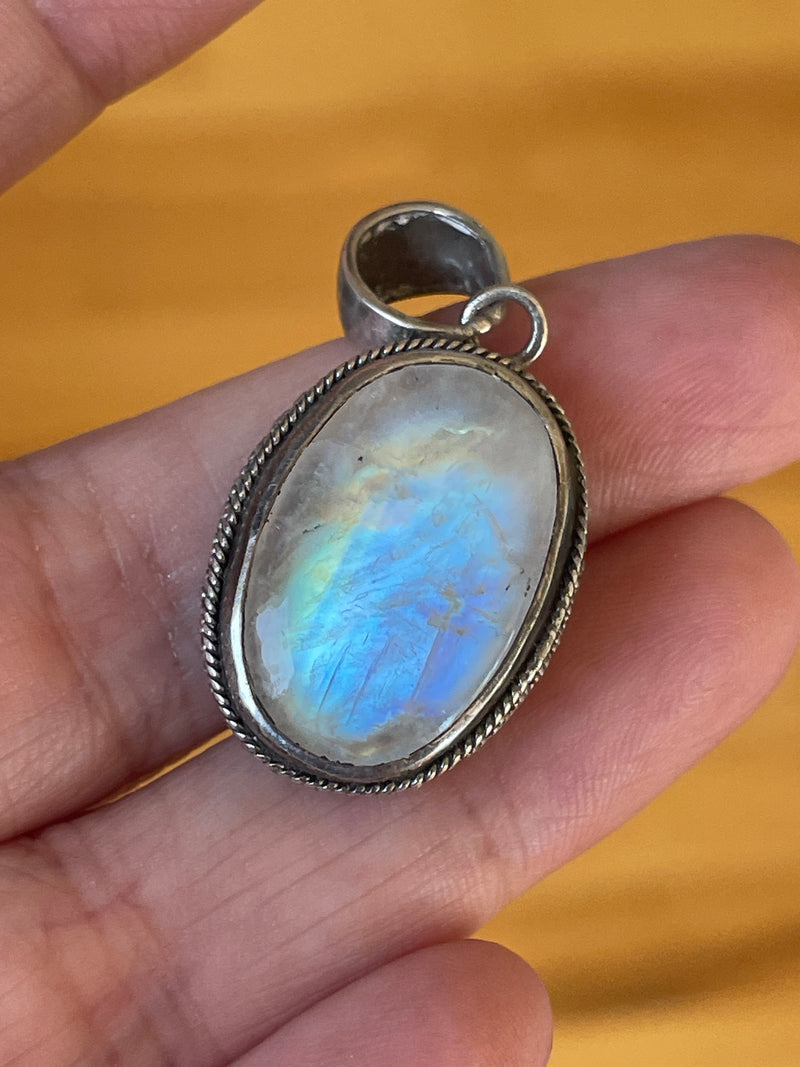 Moonstone Pendant - Sterling Silver- Vintage
