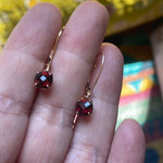 Garnet Earrings - 10k Rose Gold - Vintage