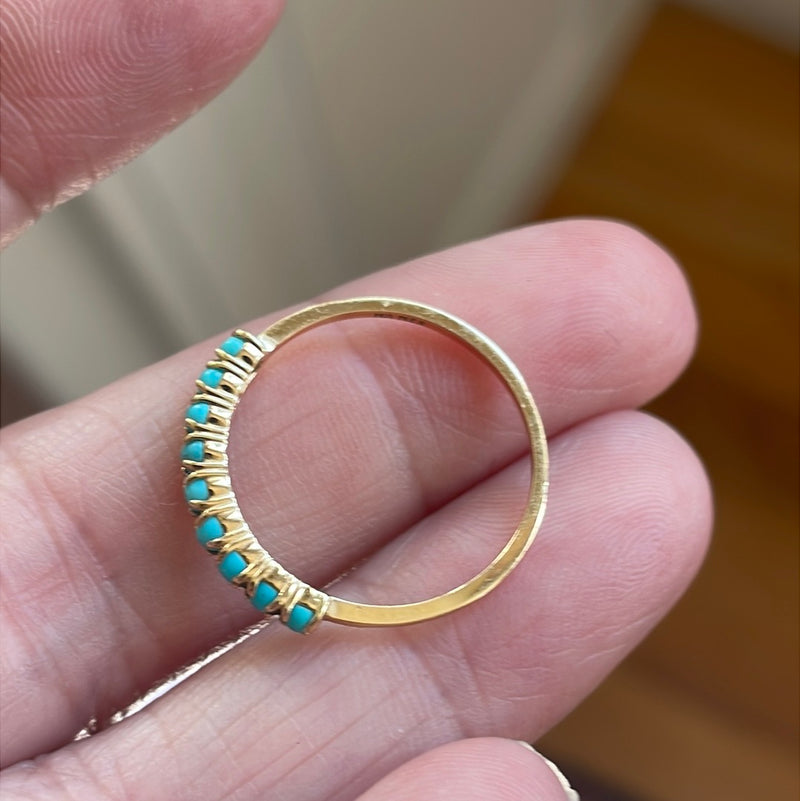 Turquoise Band - 14k Gold - Modern