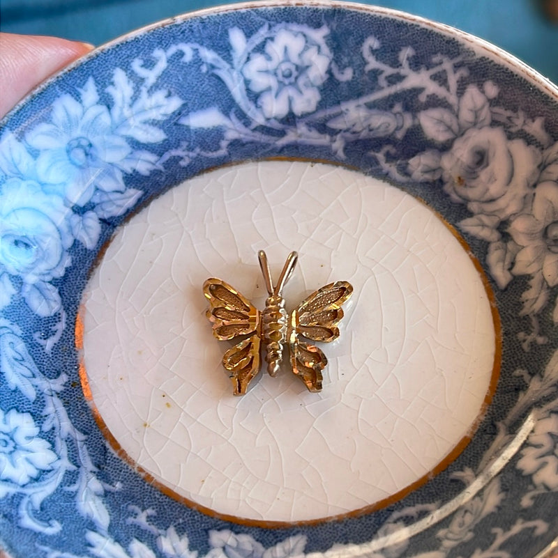 Butterfly Pendant - 14k Gold - Vintage