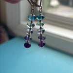 Ocean Rainbow Earrings - Fluorite - Gold Filled - Handmade