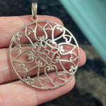 Large Filigree Pendant - Sterling Silver - Vintage