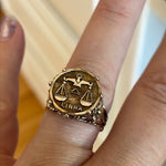 Libra Ring - Zodiac - 14k Gold - Vintage