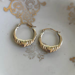 Heart Hoop Earrings - 14k Gold - Vintage