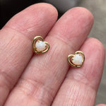 Opal Heart Earrings - 14k Gold - Vintage