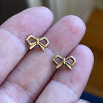 Bow Stud Earrings - 10k Gold - Vintage