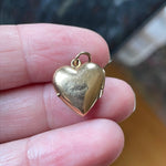 Engraved Dainty Heart Locket - 9k Gold - Vintage