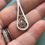 Filigree Drop Earrings - Sterling Silver - Vintage