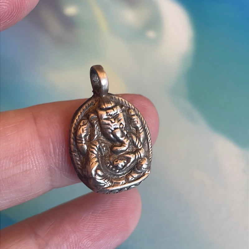 Ganesh Pendant - Sterling Silver - Vintage