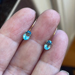 Blue Topaz Earrings - 14k Gold - Vintage