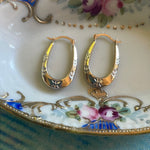 Starry Hoop Earrings - 10k Yellow and White Gold - Vintage