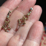 Diamond Dangle Drop Earrings - 10k Gold - Vintage