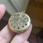 Shooting Star Locket - Gold Filled - Antique