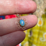 Opal Filigree Pendant - 14k Gold - Vintage