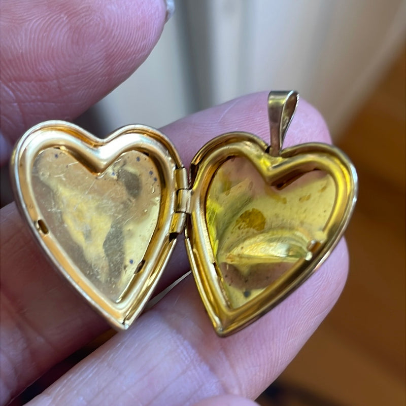 Engraved Heart Locket - Gold Filled - Vintage