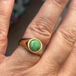 Chrysoprase Signet Ring - 14k Gold - Vintage