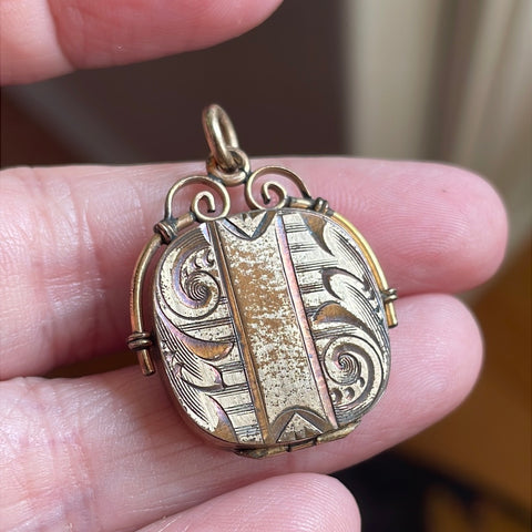 Ornate Locket Gold Filled Antique As Found – Vintage Paris
