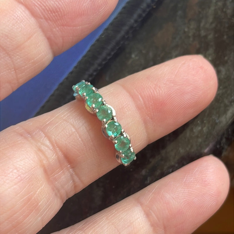 Emerald Eternity Band - 9k Gold - Vintage