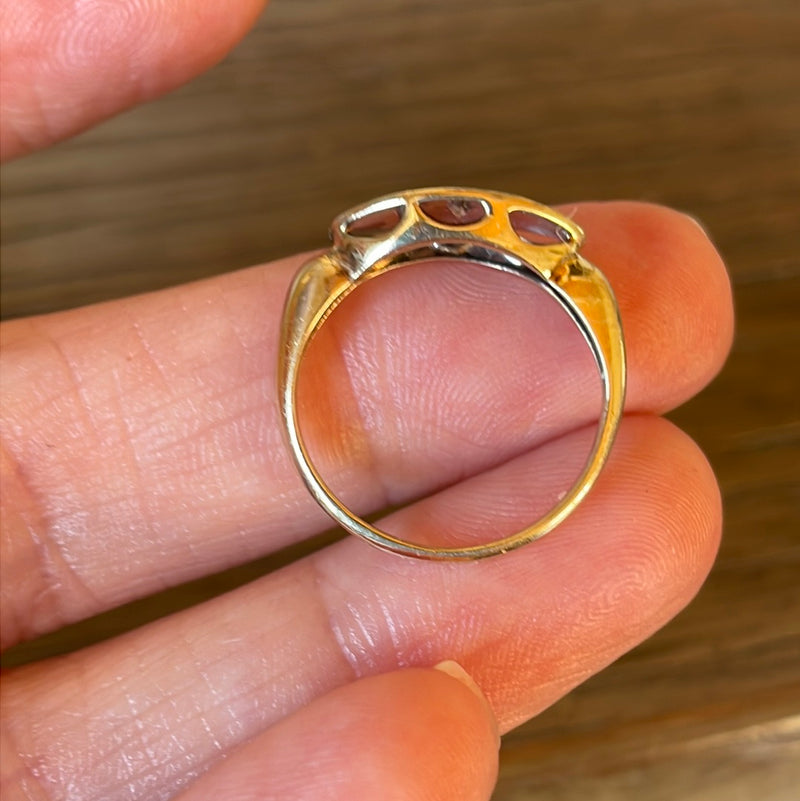 Diamond Star Signet Ring - 10k Gold - Vintage