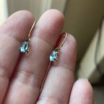 Blue Topaz Endless Hoop Earrings - 14k Gold - Vintage