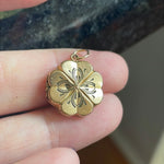 Engraved Flower Clover Locket - Gold Filled - Vintage