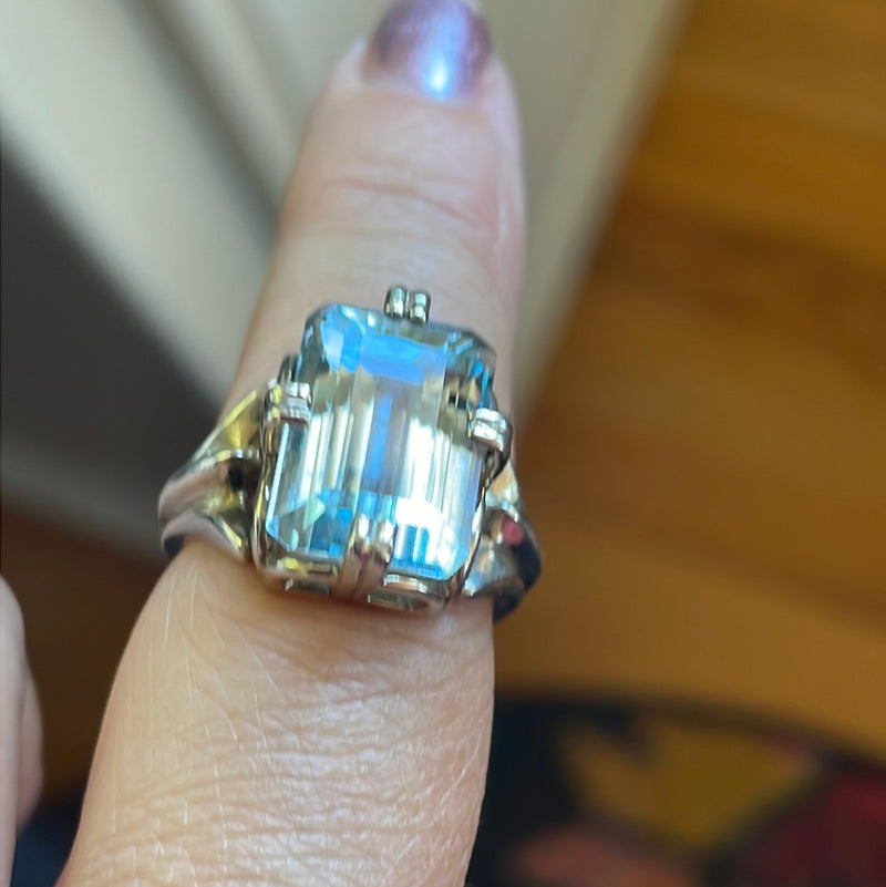 Aquamarine Ring - Sterling Silver - Vintage