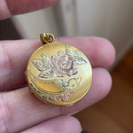 Rose Gold Flower Locket - Yellow Gold Filled - Vintage