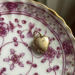 Engraved Heart Locket - 9k Gold- Vintage