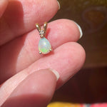 Opal Pendant - Diamond - 14k Gold - Vintage