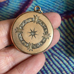 North Star Locket - Gold Filled - Antique