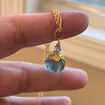 Carved Fluorite Pumpkin Necklace - Gold Filled - Handmade