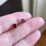 Garnet Stud Earrings - 14k Gold - Vintage