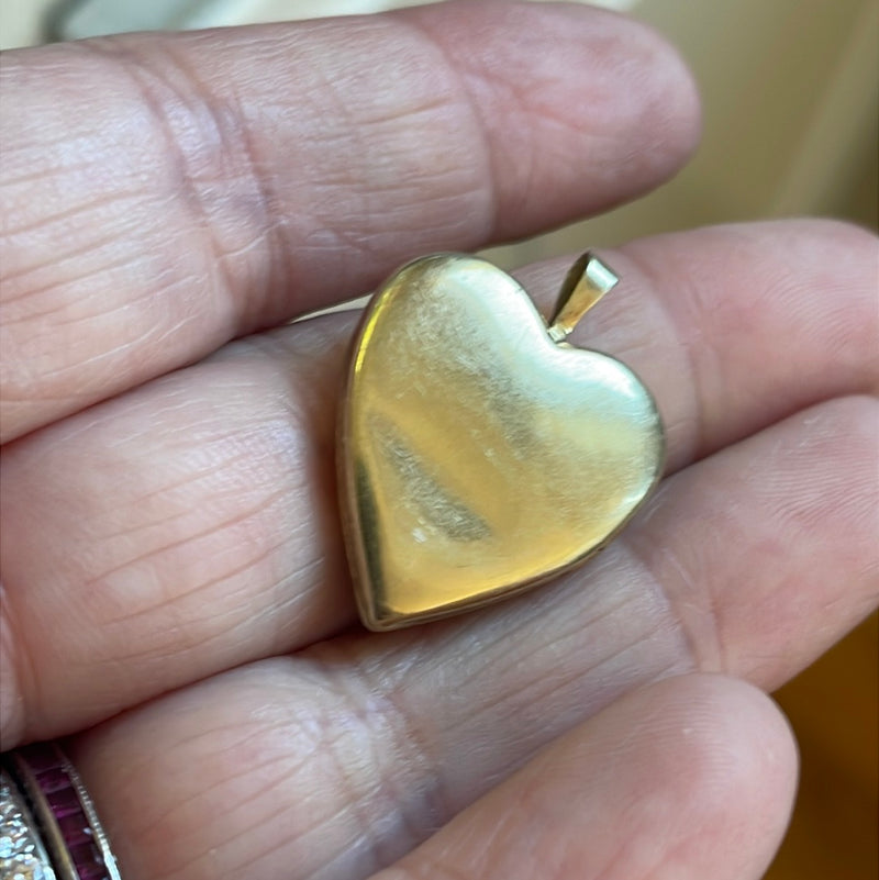 Engraved Heart Locket - Gold Filled - Vintage