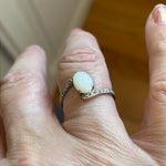 Opal Diamond Bypass Ring - 10k Gold - Vintage