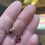 Garnet Earrings - 10k Rose Gold - Vintage