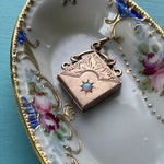 Opal Locket - Rose Gold Filled - Antique