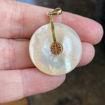 Mother of Pearl Pendant - 14k Gold - Vintage