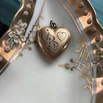 Engraved Heart - Gold Filled-  Vintage Locket