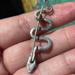 Opal Snake Brooch - Sterling Silver - Vintage