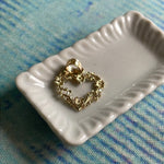 Flower Heart Pendant - 14k Gold - Vintage