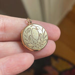 Engraved Flower Locket - Gold Filled - Vintage