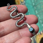 Opal Snake Brooch - Sterling Silver - Vintage